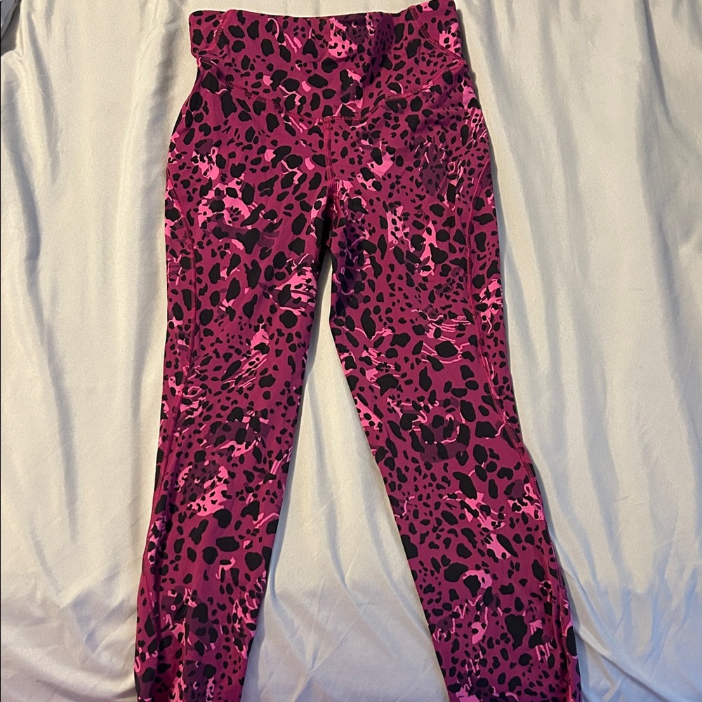 Lululemon Pink Leopard Print Leggings